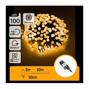 B.V. - LED kültéri dekorációs fényfüzér 100xLED/3, 6W/230V/8 funkciós 10m IP44 meleg fehér B103031OK kép