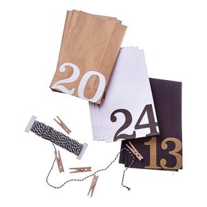 SURPRISE papír adventi kalendárium 24 tasak , számos kép