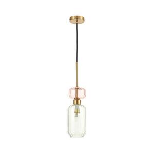 Csillár zsinóron MOLLY 1xE14/40W/230V átm. 12 cm arany/zöld/rózsaszín ML1824 kép