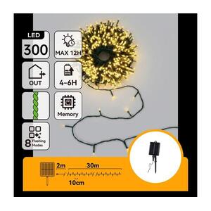 B.V. - LED napelemes karácsonyi fényfüzér 300xLED/8 üzemmód 32m IP65 meleg fehér 1200 mAh B10201ACSE kép