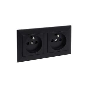 Legrand - SUNO dupla fali aljzat kerettel 250V fekete LR0077+LR0065+LR0065 kép