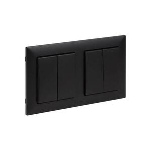 Legrand - 2x Dupla soros kapcsoló č. 5 SUNO kerettel fekete LR0077+LR0071+LR0071 kép