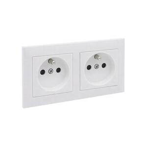 Legrand - Dupla fali aljzat kerettel SUNO 250V fehér LR0093+LR0081+LR0081 kép