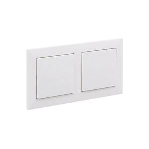 Legrand - Kettős egypólusú kapcsoló č. 1 SUNO kerettel fehér LR0093+LR0086+LR0086 kép