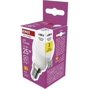 EMOS CLS Mini Globe, E14, 2, 2 W, 25 W, 250 lm, neurtální bílá kép
