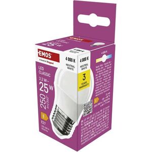 EMOS CLS Mini Globe, E27, 2, 2 W, 25 W, 250 lm, neutrální bílá kép