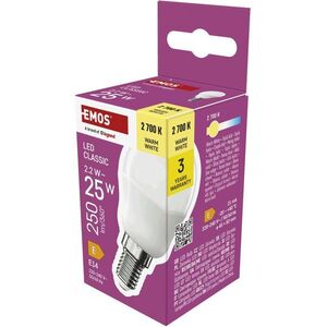 EMOS CLS Mini Globe, E14, 2, 2 W, 25 W, 250 lm, teplá bílá kép