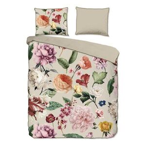 Bézs kétszemélyes-hosszabbított pamut-szatén ágyneműhuzat 200x220 cm Fiori – Descanso kép