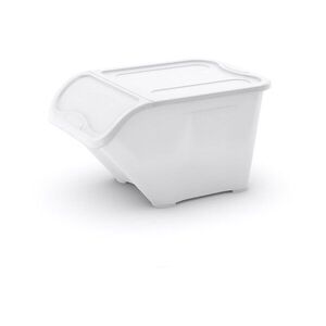 Fehér fedeles műanyag tárolódoboz 55x39x32 cm All In Box – KIS kép