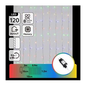 B.V. - LED kültéri karácsonyi fényfüzér 120xLED/8 funkciós 3, 9x1, 2m IP44 többszínű B10303ABHC kép