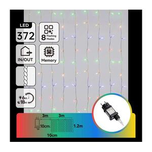 B.V. - LED kültéri karácsonyi fényfüzér 372xLED/8 funkciós 6x1, 2m IP44 többszínű B10303ABHL kép