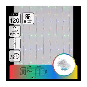 B.V. - LED kültéri karácsonyi fényfüzér 120xLED/8 funkció 3xAA 3, 9x1, 2m IP44 többszínű B10303AFQH kép