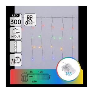 B.V. - LED kültéri karácsonyi füzér 300×LED/8 üzemmód 3×AA 18×0, 4 m IP44 többszínű B10303K3V kép