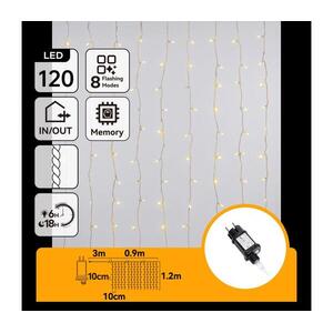 B.V. - LED kültéri karácsonyi fényfüzér 120xLED/8 funkciós 3, 9x1, 2m IP44 meleg fehér B10303ABHA kép