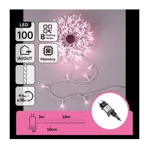 B.V. - LED kültéri karácsonyi fényfüzér 100xLED/8 üzemmód 13m IP44 rózsaszín B10303JK2 kép
