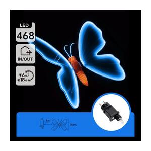 B.V. - LED kültéri dekoráció 468xLED 75 cm IP44 pillangó/kék B10303AGGK kép