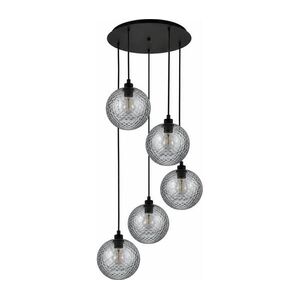 BRILAGI - LED csillár kábelen RETRO GLASS 5xE27/60W/230V fekete/füstszürke EG43334A+5xNSTK7466 kép