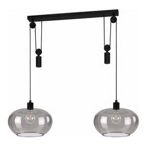 BRILAGI - LED csillár zsinóron RETRO GLASS 2xE27/40W/230V fekete/füstszürke EG43438A+2xNSBL1193 kép