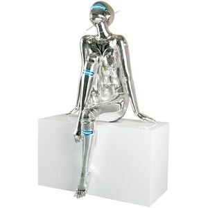 IMMAX SILUETTE CYBER GIRL - 120 socha shiny electroplated silver (chrom) sklolaminát 3 W kép