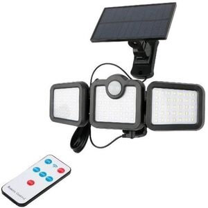 Entac kültéri napelemes LED lámpa érzékelővel, 15 W, 600 lm, napfényfehér, állítható napelem, távirányító kép