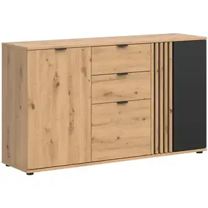 Komód Vabres Artisan/Fekete 3d2s kép