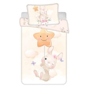 Sárga pamut gyerek ágyneműhuzat babaágyhoz 100x135 cm Bunny "Star" – Jerry Fabrics kép