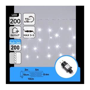 B.V. - LED kültéri karácsonyi fényfüzér 200 LED 8×0, 4 m IP44 hideg fehér B10303AFOK kép