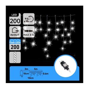 B.V. - LED kültéri karácsonyi fényfüzér 200xLED 8x0, 6m IP44 hideg fehér B10303AFON kép