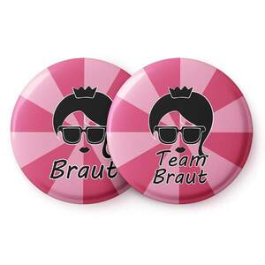 Spielehelden Braut Vintage pink jelvények legénybúcsú ajándék 12 kitűző 5, 6 cm extra nagy lánybúcsú ajándék kép