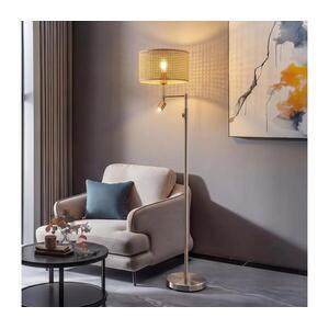 BRILAGI - LED állólámpa CERIA 1xE27/60W/230V + LED/2, 1W matt króm/bambusz EG32514+EG781161 kép