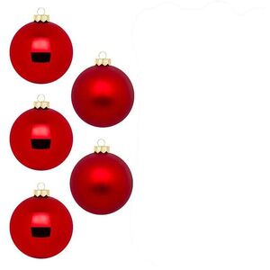 LAALU 30 db-os díszkészlet: matt / fényes piros díszek, 6 cm kép