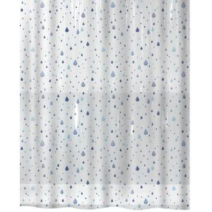 Spirella WATERDROP, cseppek, fehér-kék, PEVA, 180 × 200 cm kép