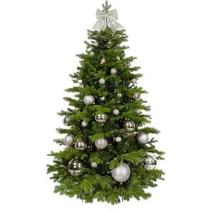 LAALU feldíszített karácsonyfa - Ezüstkarácsony, 73 dísz, 210 cm kép