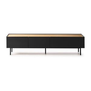 Fekete-natúr színű TV-állvány tölgyfa dekorral 180x45 cm Arista – Teulat kép