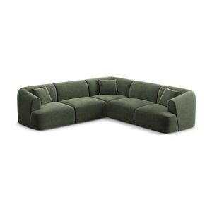 Zöld bársony sarokkanapé Campi – Cosmopolitan Design kép
