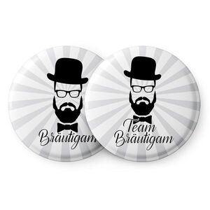 Spielehelden Szakállas jelvények legénybúcsú ajándék 12 kitűző 5, 6 cm extra nagy legénybúcsú ajándék kép