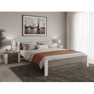 Ágy IKAROS DOUBLE 180 x 200 cm, fehér/szarvasgomba tölgy Matrac: Coco Maxi matrac 20 cm, Ágyrács: Ágyrács nélkül kép