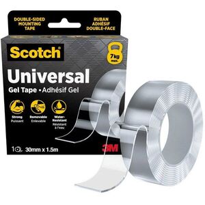 3M Scotch® univerzális zselés kétoldalas ragasztószalag, átlátszó, 30mm×1, 5m kép