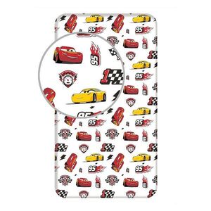 Gumis pamut gyerek lepedő 90x200 cm Cars "McQueen" – Jerry Fabrics kép