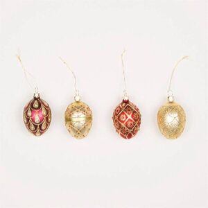 Üveg karácsonyfadísz készlet 4 db-os 4, 5 cm Heirloom Oval – Sass & Belle kép