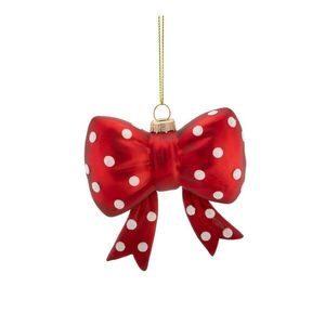 Üveg karácsonyfadísz 3, 5 cm Spotty Bow – Sass & Belle kép