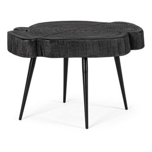 Fekete dohányzóasztal akácfa asztallappal 35x46 cm Zakia – Bizzotto kép