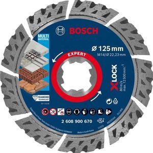 BOSCH Gyémánt vágótárcsa EXPERT MultiMaterial X-LOCK 125 × 22, 23 × 2, 4 × 12 mm 2.608.900.670 kép