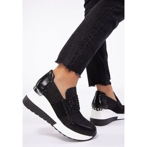 Caroline fekete telitalpú sneakers kép