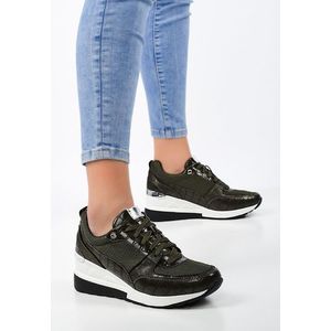 Elinoria zöld telitalpú sneakers kép