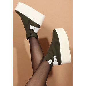 Prague zöld telitalpú sneakers kép