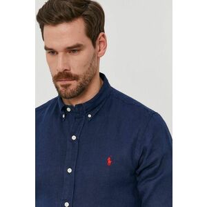 Polo Ralph Lauren ing férfi, legombolt galléros, sötétkék, slim kép