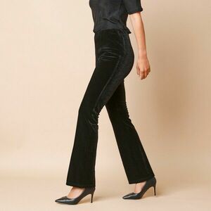 Bootcut leggings elasztikus derékkal, bársony kötésből kép