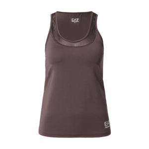 EA7 Emporio Armani Sport top sötét barna / piszkosfehér kép