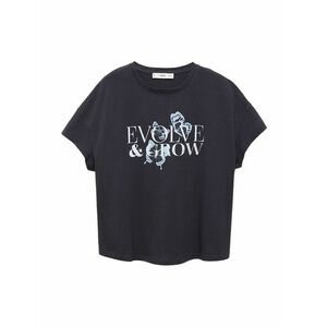 MANGO Póló 'ILUSTRA' pasztellkék / antracit / fehér kép
